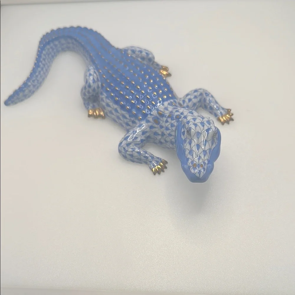 Blue and Gold Reptile Figurine